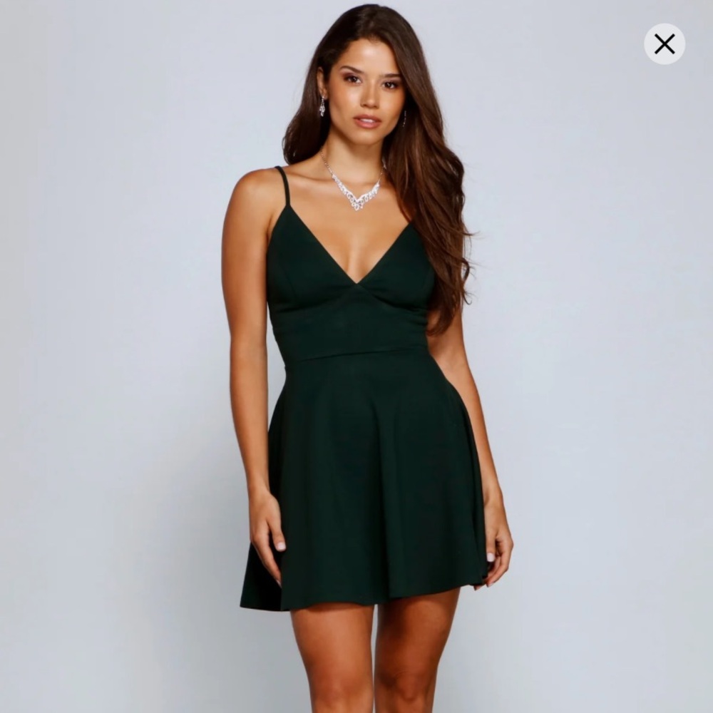 NWT Windsor Dark Green Skater Dress XS